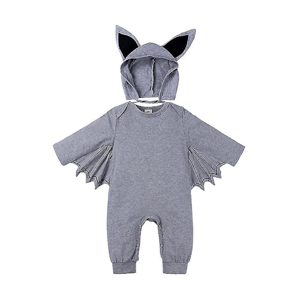 3-24 Måneder Baby Onesie Romper Halloween Party Cosplay Kostume Jumpsuit+hat med Ører Outfits Sæt Gaver-Perfekt Light Gray 3-6 Months