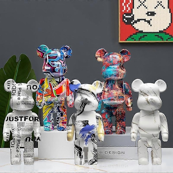 Bearbrick-statue, bjørnestatuer og skulpturer, figurer, ornamenter, nordisk rom, hjemmedekorasjon, figurer, innendørs påskedekorasjon - Perfet Sales Promotion E