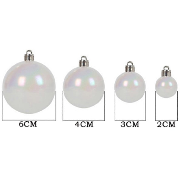 18 stk. Regnbuefargede Julekuler DIY Håndverk Halloween Kjele Pot Boble Plastkule Ornament til Juletrær Bursdag Bryllup Dekor Qinghai-Perfet White