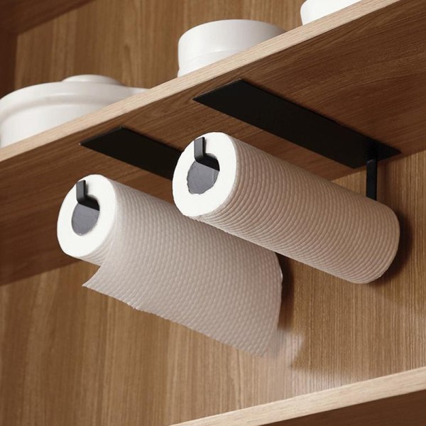 Kitchen självhäftande pappershållare pappershandduksställ Tissue Hang - Perfet White
