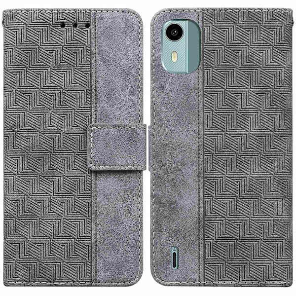 Kohokuvioitu phone case Nokia C12 -puhelimelle - Perfet Grey