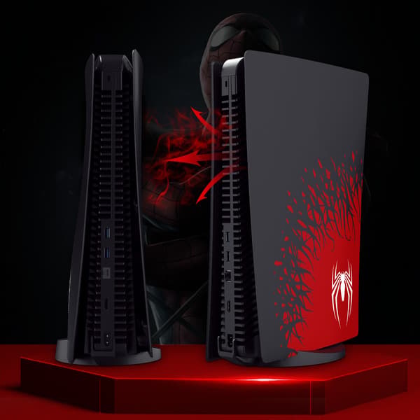 Premium ABS Erstatningsskalltilbehør for PS5 Deksel Hard Frontplate Passer Playstation 5 Spiderman-Perfekt 1.0 Disc SPID