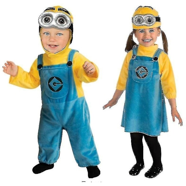 Anime Minion Full Family Cosplay Kostym Pojke Flicka Klänning Jumpsuits-Perfet Boys S