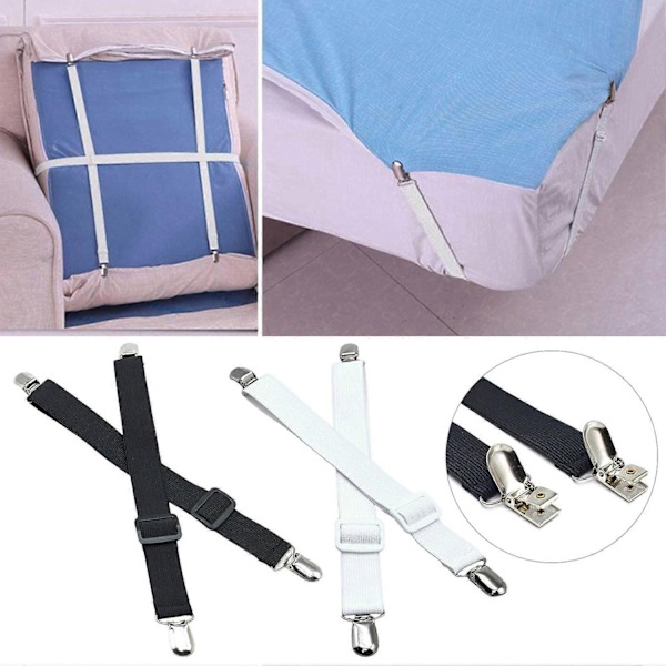 Usynlig strop dugklips fastgørelsesklips justerbar elastisk picnic dugklips - Perfet Black