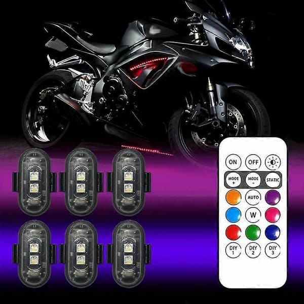 Lys upp natten: RGB LED flygplansstroboskop för motorcyklar, flygplan och helikoptrar - Perfet 10pcs-1Controller