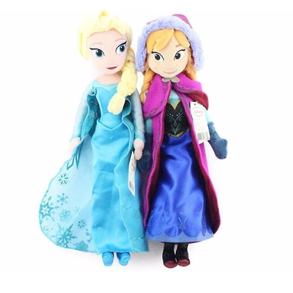 2 stk/parti 50 cm prinsesse Elsa Anna plysjdukke leketøy Snow Queen Prince - Perfet