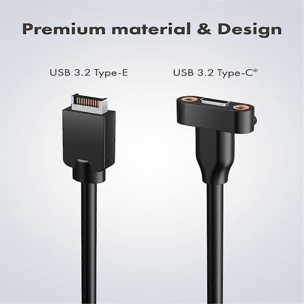 20 Gbps USB 3.2 Gen 2x2 USB-C frontpaneladapter med hovedkortheaderforlengelseskabel, USB-C Fem-Perfet