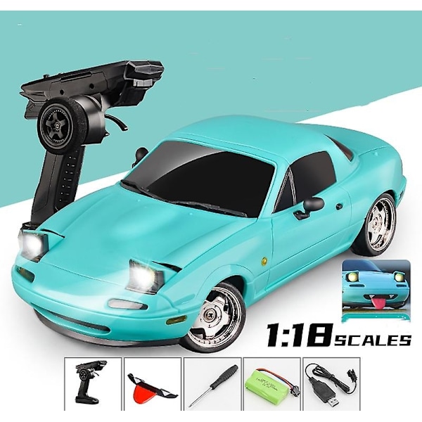 1/18 Modell 2.4G 2WD ESP Gyro Full Size Kontrollmodell RC Driftbil - Perfekt Blue 150X50CM