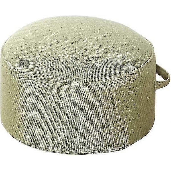 Rund Puff Fotpall Bekväm Ottoman Golvsittkudde Flyttbar Fotstöd Tvättbart Överdrag för-Perfet Light Green