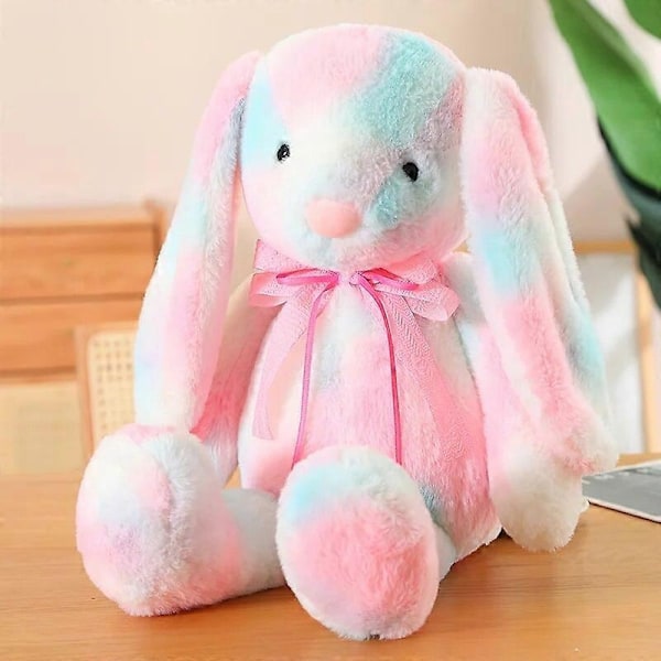 30/42/60cm Söt Kanin Plyschleksak Fylld Mjuk Djur Färgglad Kanindocka Baby Barnleksaker Födelsedagspresent Julklapp till Flicka-Perfekt Pink 30cm
