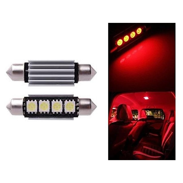 C5W Canbus 41mm punainen Led-lisävalot SV.5 - Perfet 41mm Röd 2-pack