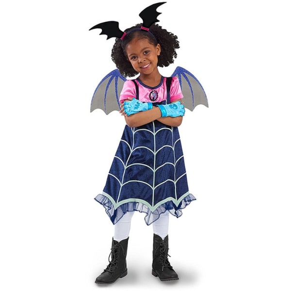 Girls Vampire Halloween Costume Dress and Pannband party cosplay 140 110