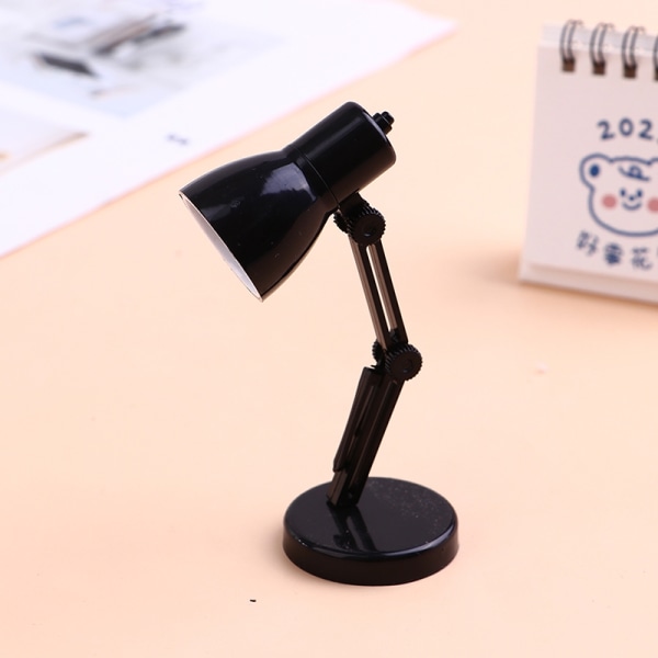 1 stk 1/6 1/12 dukkeskap Miniatyr skrivebordslampe Batteridrevet - Perfet Black