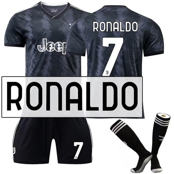 22-23 Juventus Kits fodboldtrøje til træningsdragt for voksne - perfekt RONALDO 7 Kids 24(130-140CM)