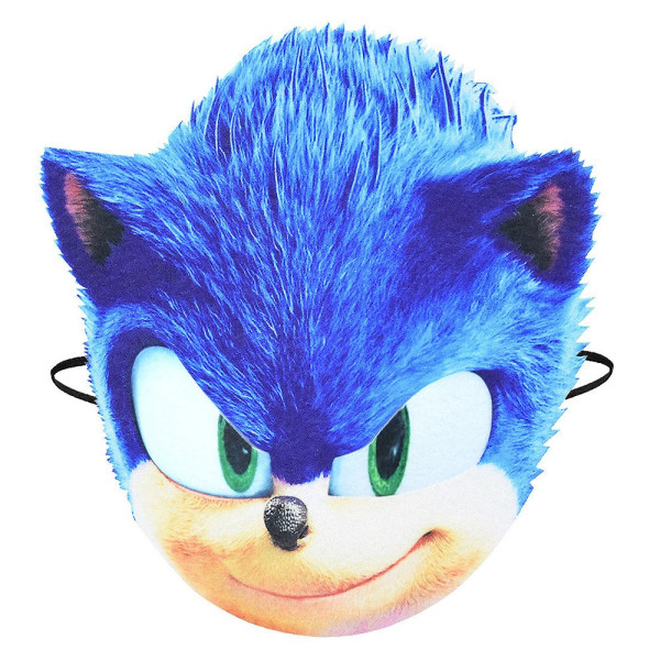Sonic The Hedgehog Cosplay Halloween -vaatteet lapsille, pojille, tytöille - täydelliset Jumpsuit + Mask + Handskar 3-4 år = EU 92-98