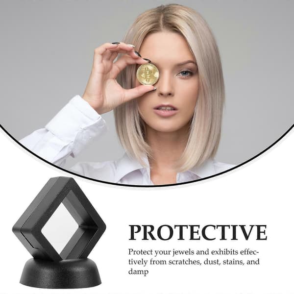 2 stk. Klar Displayboks Klar Displaystand Medalje Display Case Form Display 3D Flydende Ramme Display Holder Stande Mønt Etui-Perfet