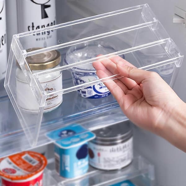 Transparent Saml Selv Køleskabs Hylde Divider Pladsbesparende Rack Køleskab Opbevaring - Perfekt Small