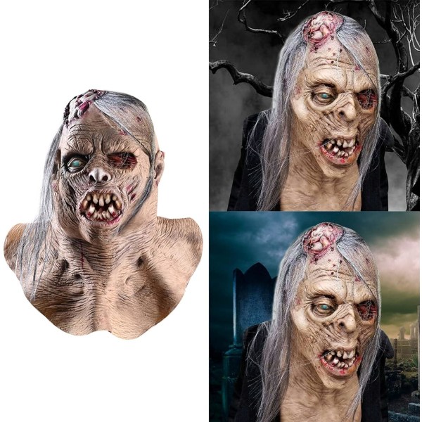SINSEN Halloween Scary Zombie Mask Realistisk Old Man Mask - Perfet