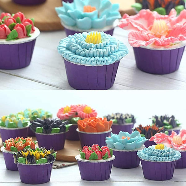 Kpl Kakun set, ruostumaton teräs Fondant Rose -suutin Leivonnaiset työkalut, kakun koristelutarvikkeet set Työkalut (hopea)