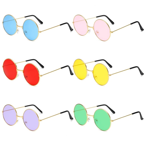 6 pyöreää retroaurinkolasia Bright Trend pyöreät lasit - Perfet