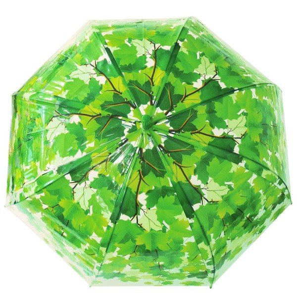 Klar paraply Automatisk vindtett kuppelparaply (grønn) - Perfet