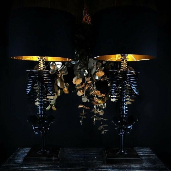 Skeleton Bordlampe Klassisk Home Dekorativ Lampe Gotisk Skeleton Bordlampe- Perfet