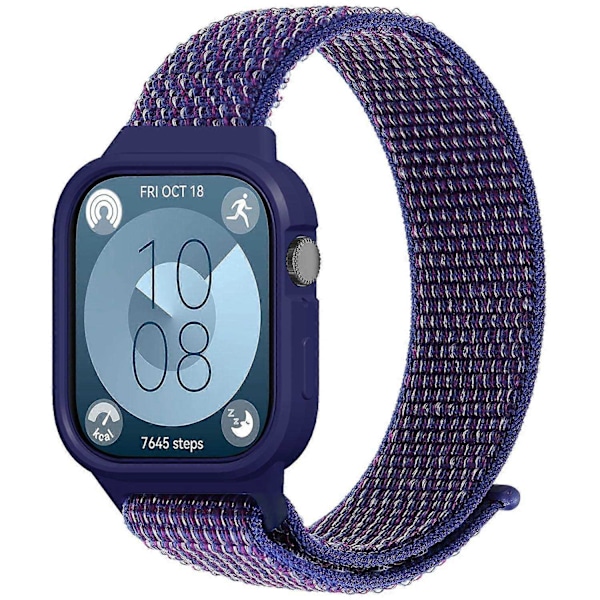 Typ B integrerat klockarmband för Huawei Watch Fit 3, vävt nylonarmband med TPU-skal - Perfekt Style B