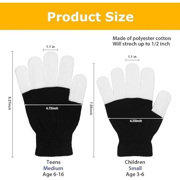 LED-hansker for barn Glødende hansker for barn - Utrolig fargerik Fl-Perfet