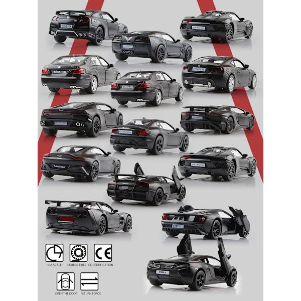 Urheiluautokokoelma Mallilahjat lapsille Mattamusta Värisarja RMZ city 1/36 metalliseos Diecasts Leluajoneuvot TOYOTA McLaren - Perfet Aston Martin Vantage