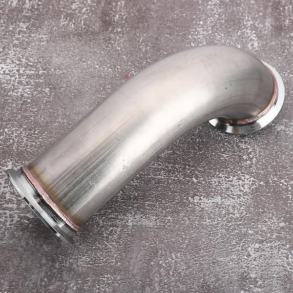 Universal 3 tommer 90° V-bånd med klemme Rør Kort ben Rustfrit stål Downpipe-Perfekt