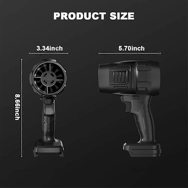 Johdoton lehtipuhallin, kädessä pidettävä Turbo Jet -puhallin - Perfet Black