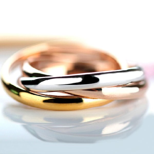 Fest Kvinder Minimalistisk Forbundet Triple Circle Finger Ring Smykker Valentinsgave - Perfet 16mm