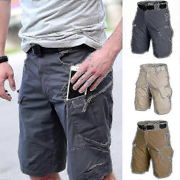 Vedenpitävät shortsit miesten cargo-shortsit rento istuvuus vettähylkivät työ- ja vaellushortsit - Perfet Black XL