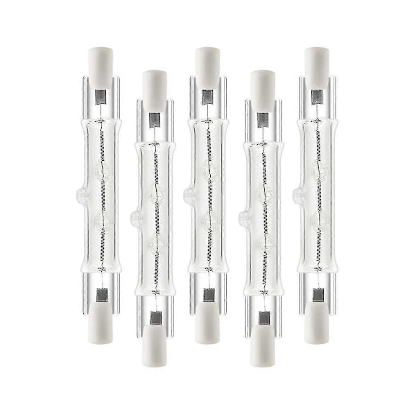 5-pack R7s 118mm 300w 230v Halogen Linjär Lampa - Dimbar Lampa för Byggarbete - Perfekt