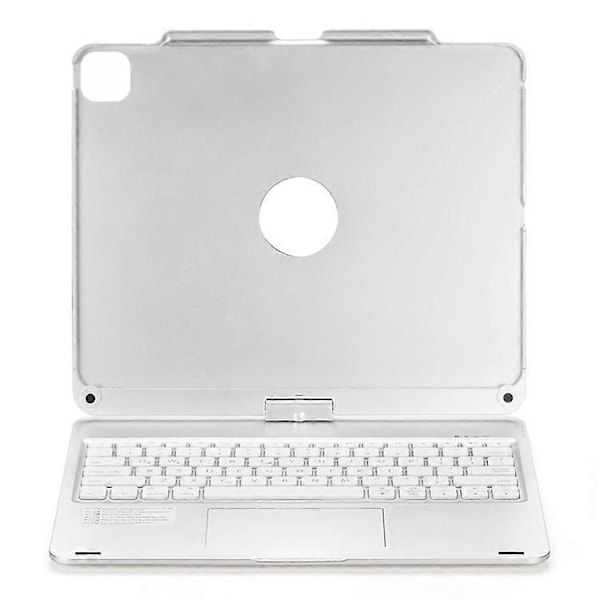 Kompatibelt tangentbord med bakgrundsbelysning och pekplatta för iPad Air 13 (2024) / iPad Pro 12.9 (2022) / (2021) / (2020) / (2018) med surfplattefodral - Perfekt Silver