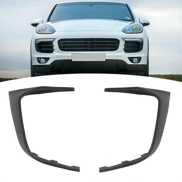 Bil Frontfanger Tåkelys Grill Luftguide Trim Kompatibel med Porsche Cayenne 958 2015-2018 9585059450-Perfet