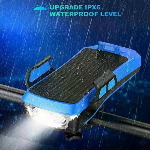 4-in-1 vedenpitävä LED-pyöränvalo USB-pyöräilylamppu / Äänimerkki Ladattava DE-Perfet style6268