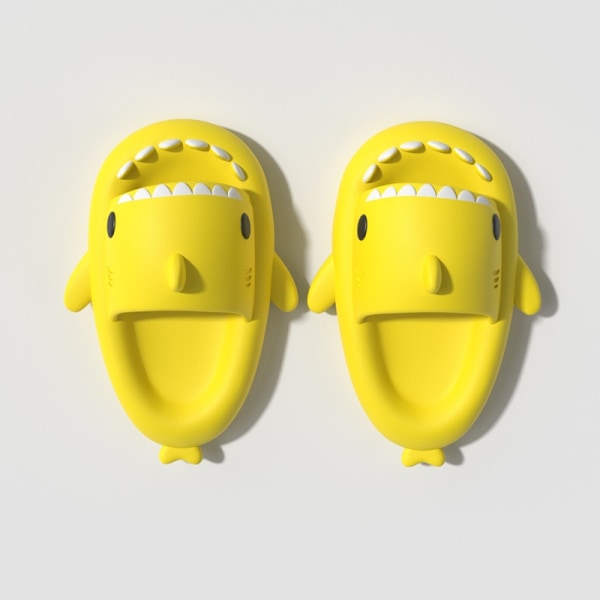 Shark Slippers Sommer Par tyk sål Indendørs Anti-Slip sandaler - Perfet yellow 190mm