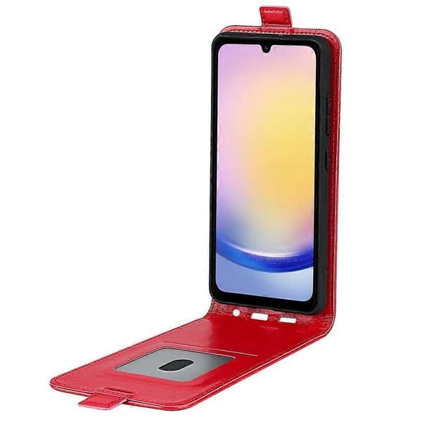 Kompatibel med R64 Textur Vertikal Flip Läder Telefonfodral-Perfet Red
