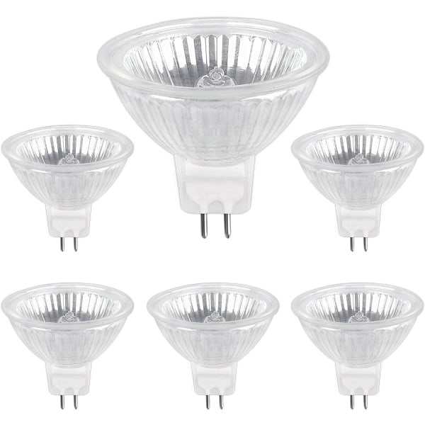 Halogenlampe GU5.3 50W 220V, 680lm Varm hvid 2700K Dæmpbar, MR16 halogenspot, 6 stk.- Perfet