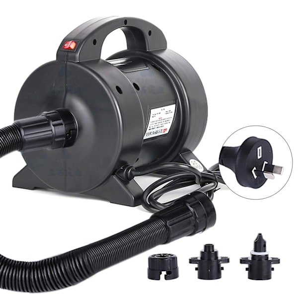 Bærbar 1600W Elektrisk Luftmadrasspumpe Rask Oppblåsing Elektrisk Luftpumpe Oppblåser/Avblåser med 2 Dyser for Luftmadrass Flåte Båt - Perfekt AU Plug
