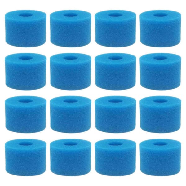 16 stk. til Pure Spa Genanvendeligt Vaskbart Skum Spabad Filter S1 Type-Perfekt