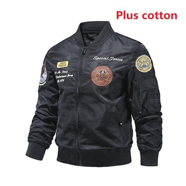 Uusi saapuminen Miesten lentotakki Talvi Bomber Takki Nuorten Muoti Suurikokoinen Baseball-asu Naisille-Perfet Black  Plus cotton M