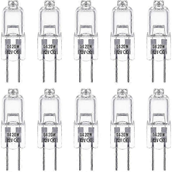 Halogenpære G4 20w 12v, Varmt Hvit 2800k, 10 stk - Perfet