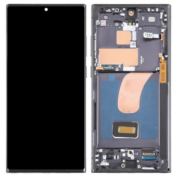 C-klasse LCD-skærm og touchpanel-samling + ramme (TFT-sort) til Samsung Galaxy S23 Ultra S918 0 0
