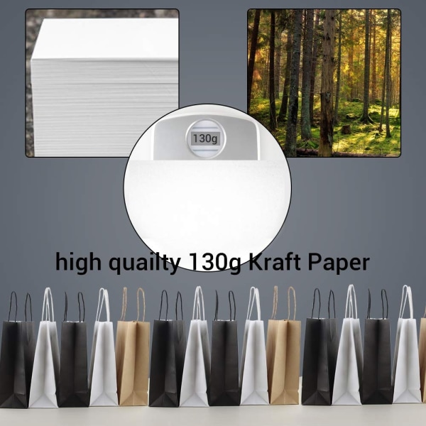 25 hvide papirsposer med håndtag, 23×8×17 - Perfet