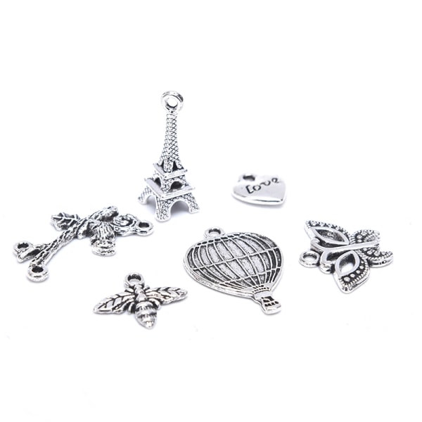 100 stk Charms-anheng for DIY-smykketilbehør Silver