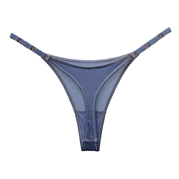 3-pack G-string trosa för kvinnor bomullstrosor stretch T-back tangas lågt midje hipster underkläder sexig S-xl-perfekt 3pc blue S