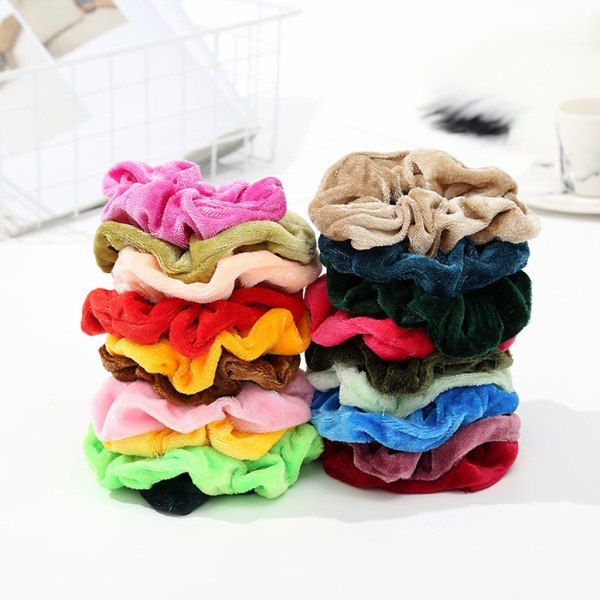 36 stk Fløyelshår Scrunchies, hårbånd, hårbånd, Hårbånd - Perfet multicolor