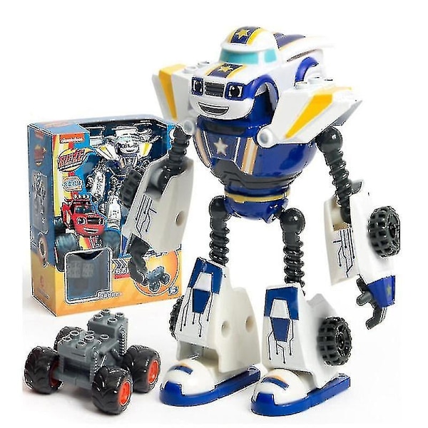 Blaze Monster Machines Anime Figur Cartoon Plast/legering Deformerad Bil Actionfigur Modell Barnleksaker Barnfödelsedagspresenter - Actionfigurer-Perfekt White